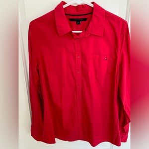 Women’s Tommy Hilfiger red button down shirt